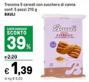 Iper La Grande Treccina 5 cereali con zucchero di canna BAULI offerta