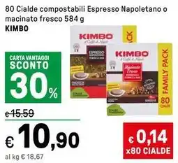 80 Cialde compostabili Espresso Napoletano o macinato fresco KIMBO
