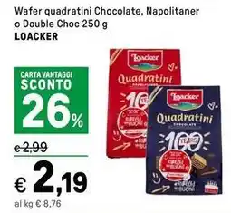 Iper La Grande Wafer quadratini Chocolate, Napolitaner o Double Choc LOACKER offerta