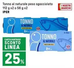 Iper La Grande Tonno al naturale peso sgocciolato IPER offerta