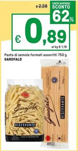 Iper La Grande Pasta di semola formati assortiti GAROFALO offerta