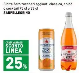 Iper La Grande Bibita Zero zuccheri aggiunti classica, chino o cocktail SANPELLEGRINO offerta