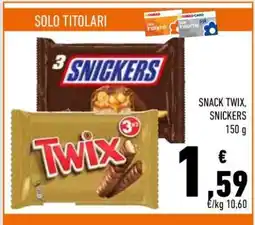 Conad SNACK TWIX, SNICKERS offerta