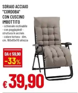 Famila Sdraio acciaio "cordoba" con cuscino imbottito offerta
