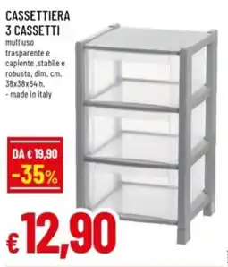 Famila Cassettiera 3 cassetti offerta