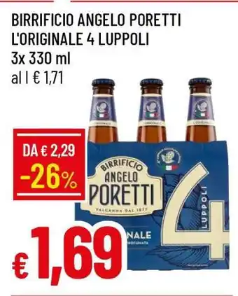 Famila BIRRIFICIO ANGELO PORETTI L'ORIGINALE 4 LUPPOLI offerta