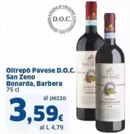 Sigma Oltrepò pavese d.o.c. san zeno bonarda, barbera offerta