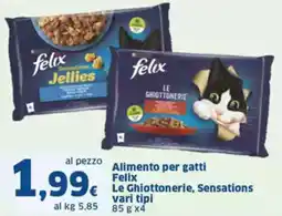 Sigma Alimento per gatti felix le ghiottonerie, sensations vari tipi offerta
