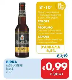 MD Discount BIRRA MONASTÈRE blond cl 33 offerta