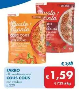 MD Discount FARRO alla mediterranea/COUS COUS con verdure offerta