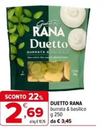 Iperal Duetto RANA burrata & basilico offerta