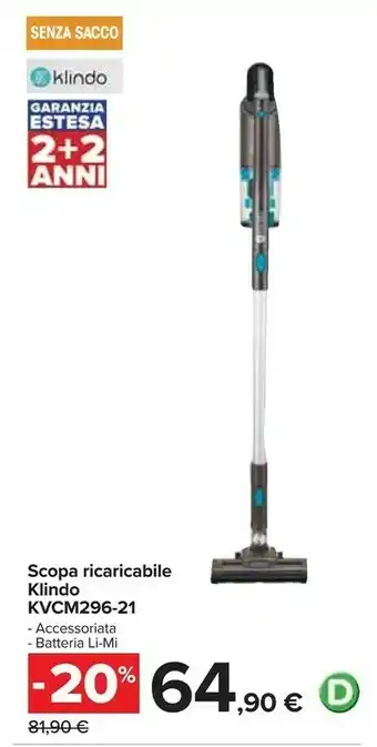 Carrefour Scopa ricaricabile kvcm296-21 offerta