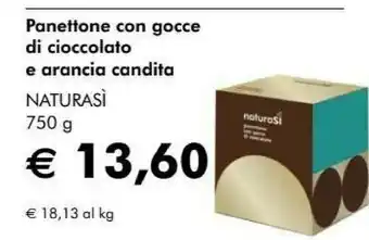 NaturaSì Panettone con gocce di cioccolato offerta