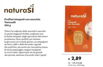 NaturaSì Naturasi frollini integrali con nocciole offerta