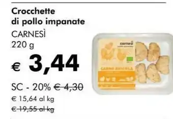 NaturaSì Carnesi crocchette di pollo impanate offerta