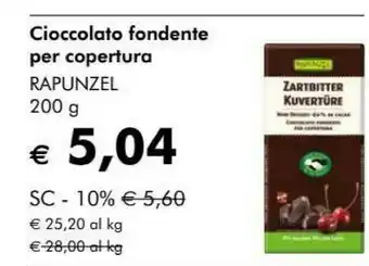 NaturaSì Cioccolato fondente per copertura offerta