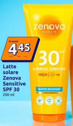 Action Latte solare zenova sensitive SPF 30 offerta