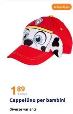 Cappellino per bambini diverse varianti