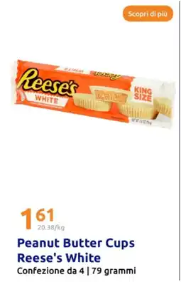 Action Peanut butter cups reese's white Confezione da 4 | 79 grammi offerta