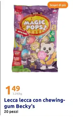 Action Lecca lecca con chewing- gum becky's 20 pezzi offerta