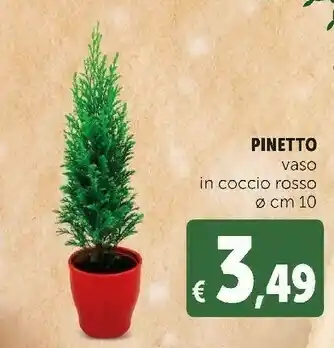 Deco Supermercati Pinetto vaso in coccio rosso offerta