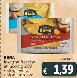 Deco Supermercati Giovanni rana - lasagne fresche all'uovo 250 g(ml) offerta