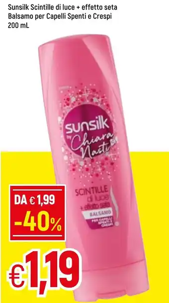 Famila Sunsilk Scintille di luce + effetto seta Balsamo per Capelli Spenti e Crespi 200ml offerta