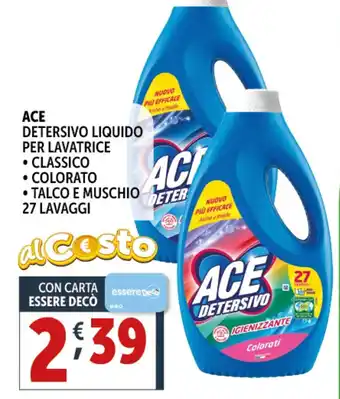 Deco Supermercati Ace detersivo liquido per lavatrice offerta