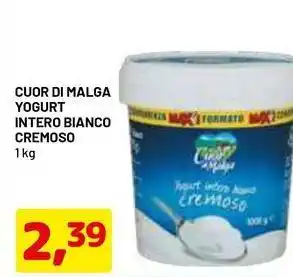 DPiù Cuor di malga yogurt intero bianco cremoso offerta