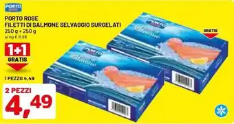DPiù Porto rose filetti di salmone selvaggio surgelati offerta