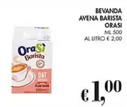 Coal Bevanda avena barista ORASI offerta