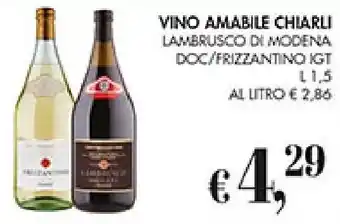 Coal Vino amabile chiarli offerta