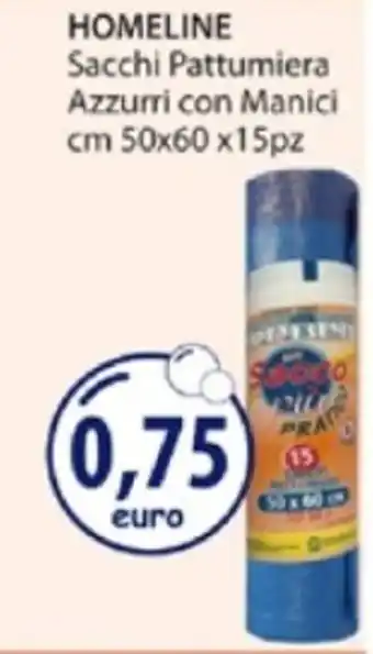 Acqua & Sapone HOMELINE Sacchi Pattumiera Azzurri con Manici offerta