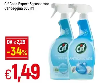 Famila Cif Casa Expert Sgrassatore Candeggina 650 ml offerta