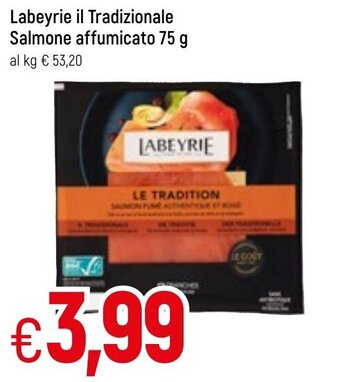 Famila Labeyrie il Tradizionale Salmone Affumicato 75 g offerta