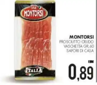 Al Discount Montorsi Prosciutto Crudo Vaschetta 60 gr Sapori Di Casa offerta