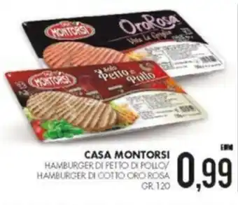 Al Discount Casa Montorsi Hamburger Di Petto Di Pollo/Hamburger Di Cotto Oro Rosa 120 gr offerta