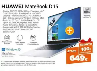 Expert Huawei MateBook D 15 offerta