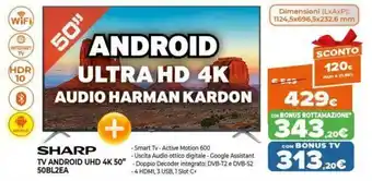 Expert Sharp Tv Android UHD 4K 50" 50BL2EA offerta