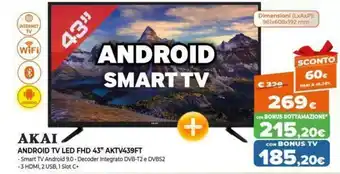Expert Akai Android Tv Led FHD 43" AKTV439FT offerta