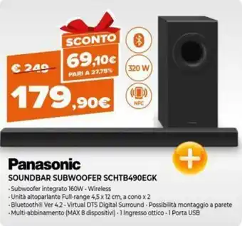 Expert Panasonic Soundbar Subwoofer SCHTB490EGK offerta