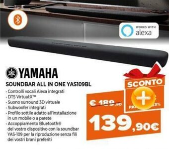 Expert Yamaha Soundbar All in One YAS109BL offerta