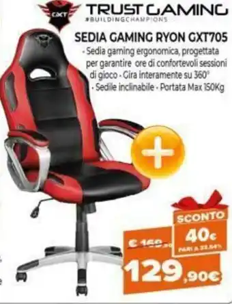 Expert Trust Gaming Sedia Gaming Ryon GXT705 offerta