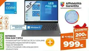 Expert Lenovo Notebook Yoga Slim 7 13ITL5 offerta