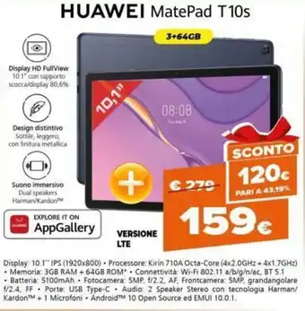 Expert Huawei MatePad T10s offerta
