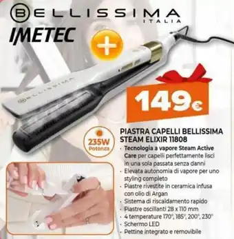 Expert Bellissima Imetec Piastra Capelli Steam Elixir 11808 offerta
