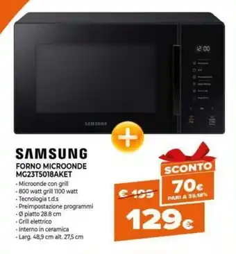 Expert Samsung Forno Microonde MG23T5018AKET offerta