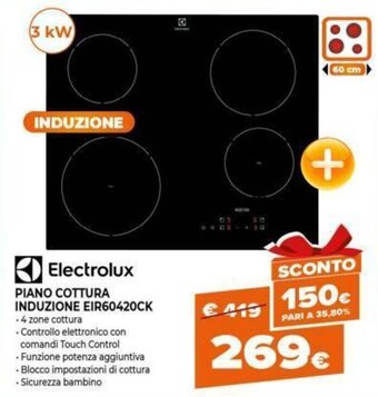 Expert Electrolux Piano Cottura Induzione EIR60420CK offerta