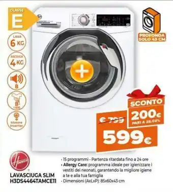 Expert Hoover Lavasciuga Slim H3DS4464TAMCE11 offerta