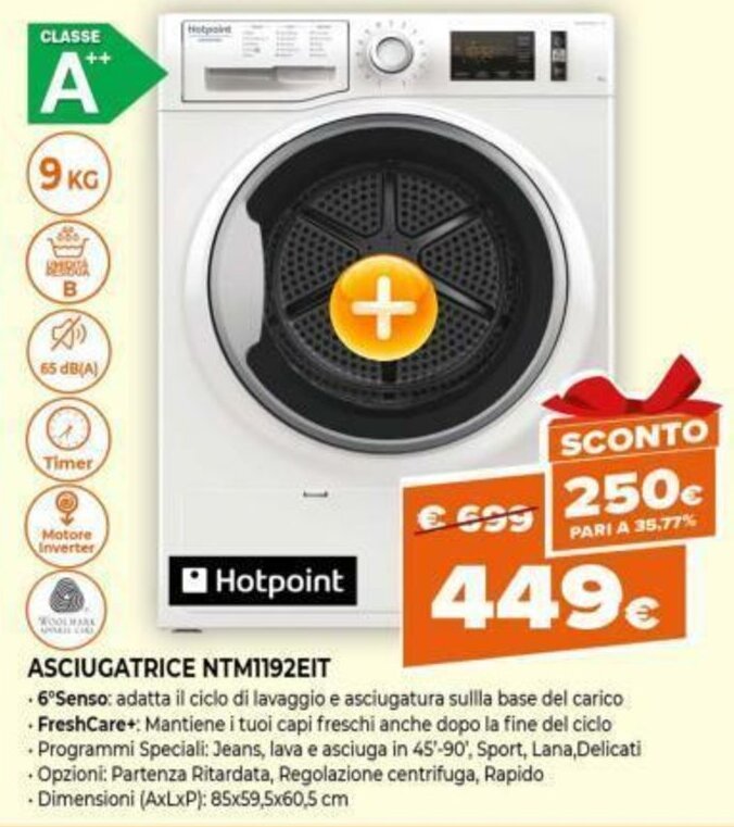 Hotpoint Asciugatrice NTM1192EIT offerta di Expert